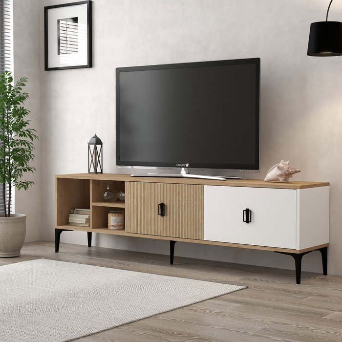 Hanah Home Era 3806 Soporte para TV Roble y Blanco Hanah Home Era 3806 Soporte para TV Roble y Blanco